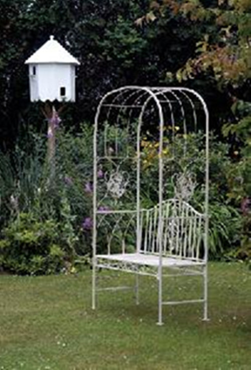 Metal Garden Arch with Bench