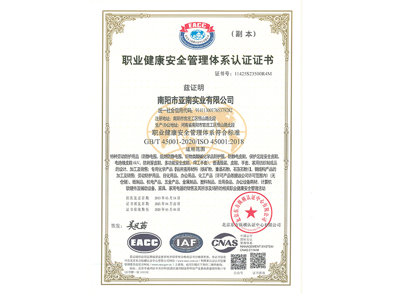 職業(yè)健康安全管理體系