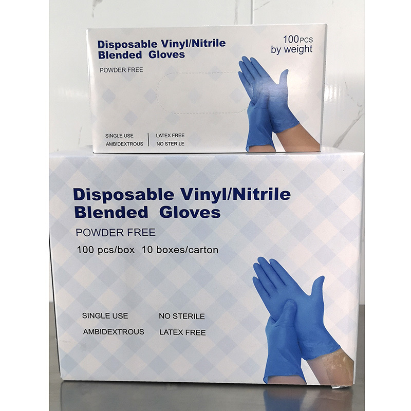 Blue mixed gloves