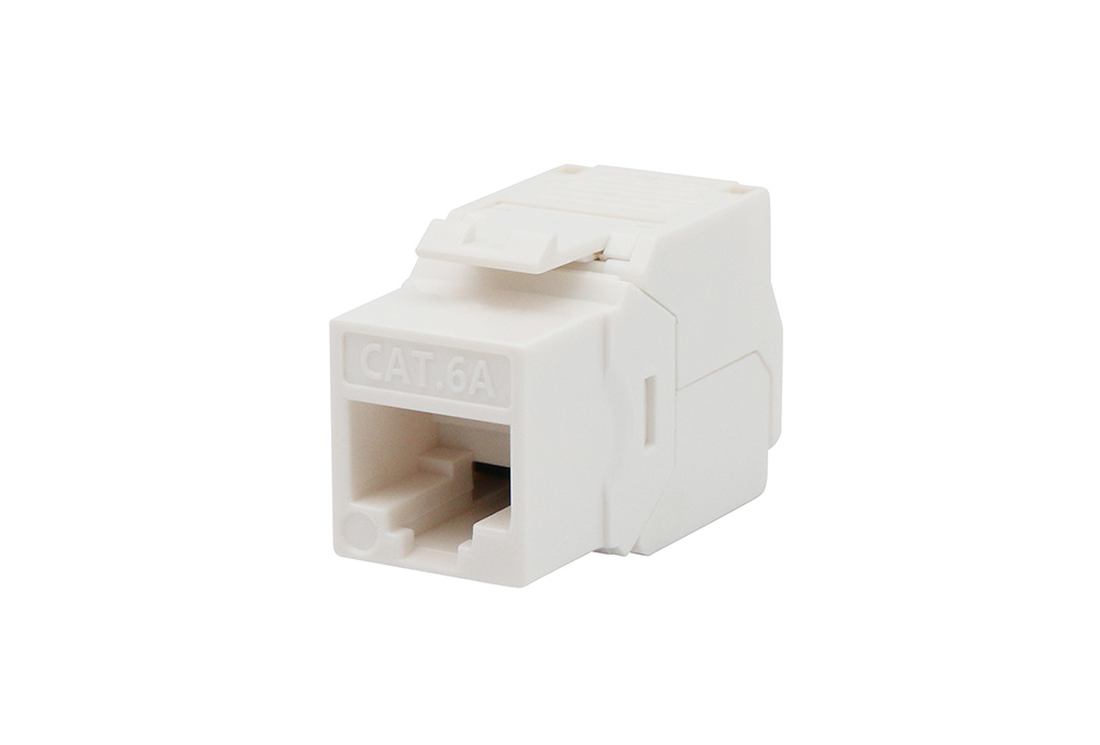 Cat6A RJ45 Toolless keystone jack,Unshielded, 180°,Up to Down