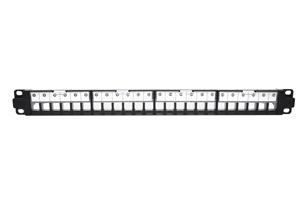 Blank Patch Panel, 24port,w/rotated cable manager,w/transparent shutter