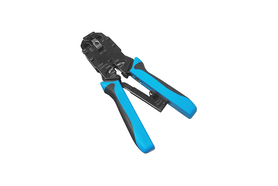 Crimping Tool for RJ11, RJ12 and RJ45 with Ratchet