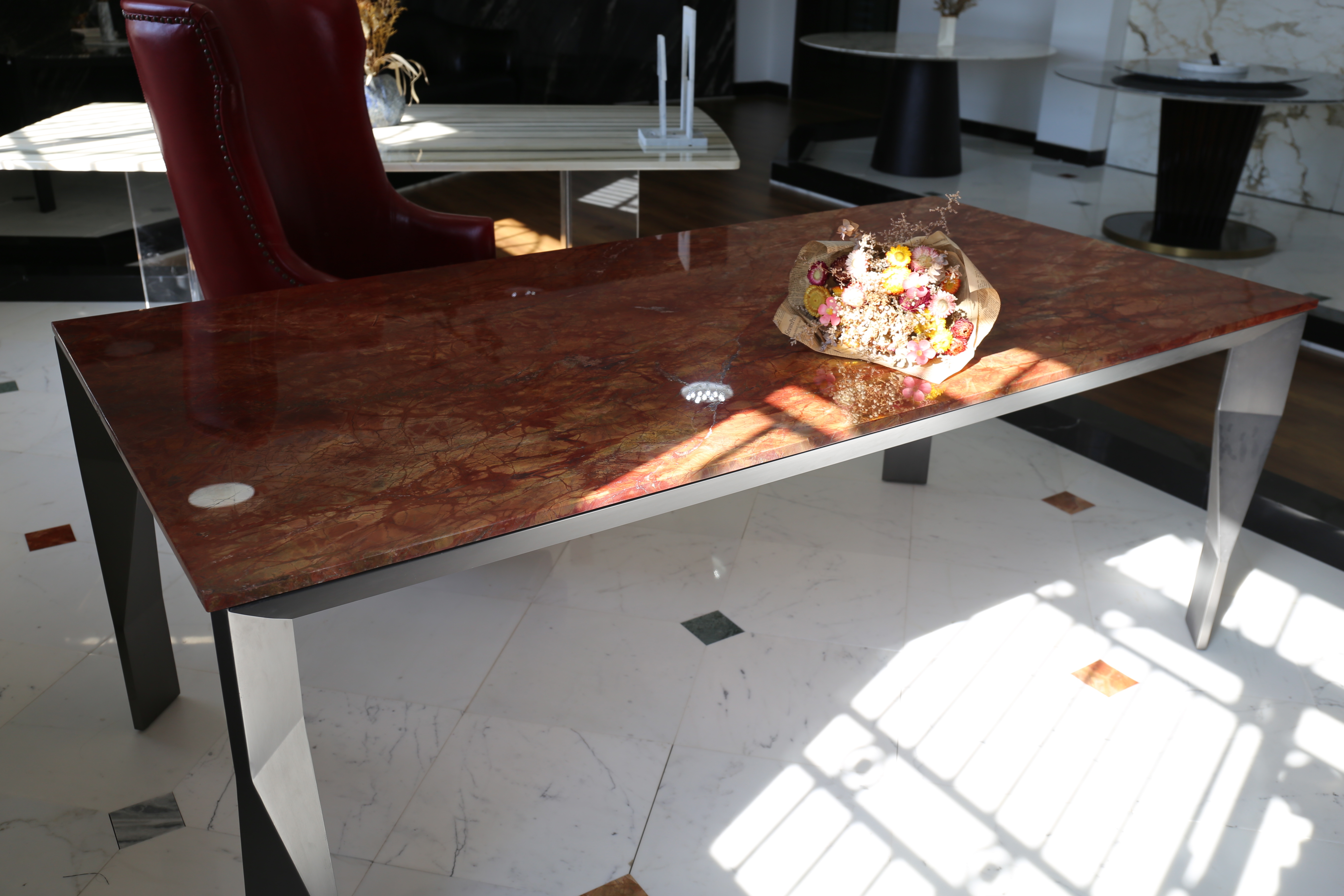 ROSSO DAMASCO Quartz Marble Slab Manufacturers