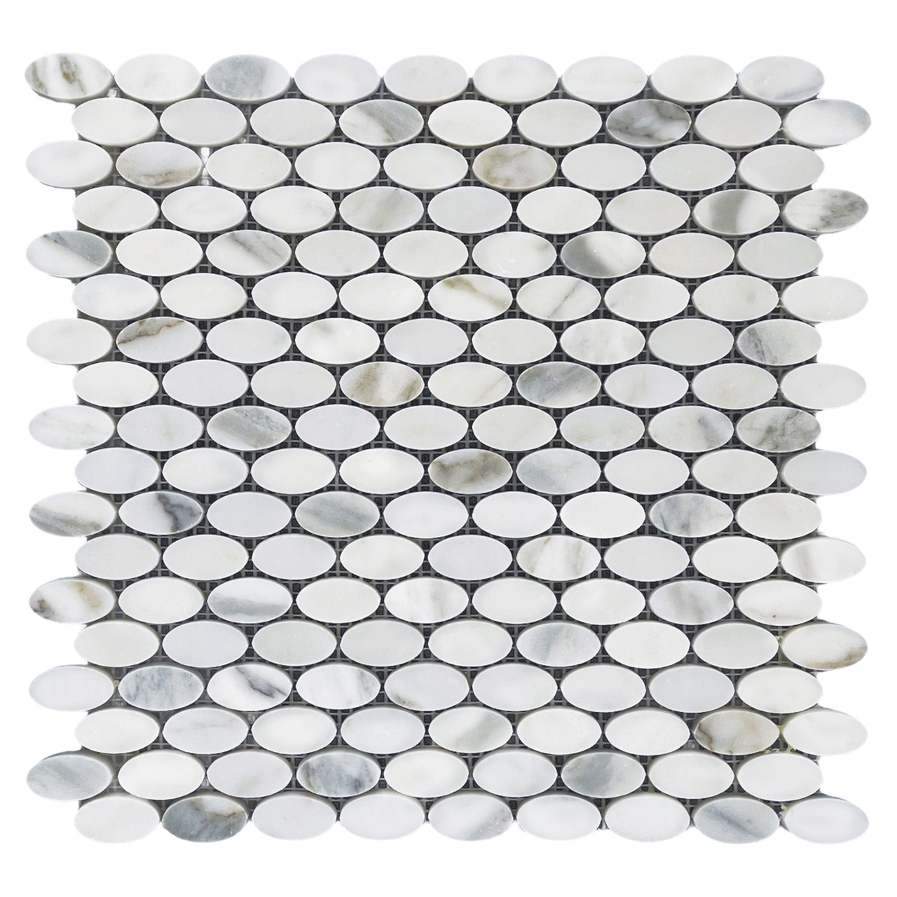 Calacatta Gold Italian Marble Ellipse Oval Mosaic T