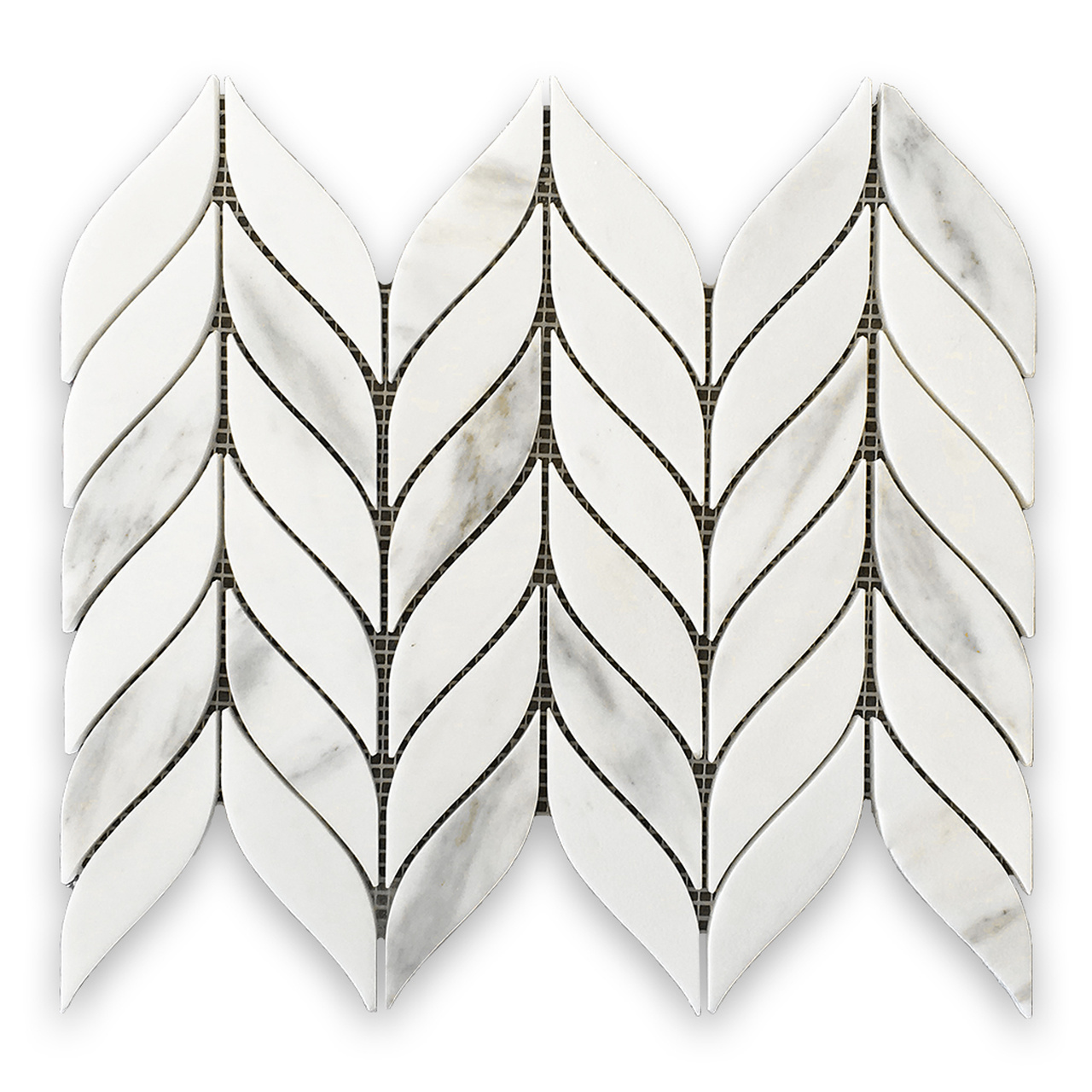Calacatta Gold Italian Leaf Shape Mosaic Tile Honed