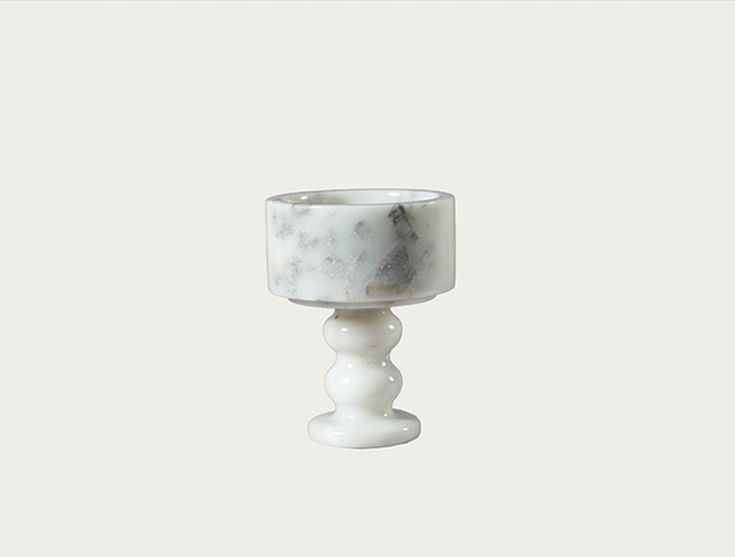 Luxury Bianco Carrara Marble Candle Holder - Hand-Carved