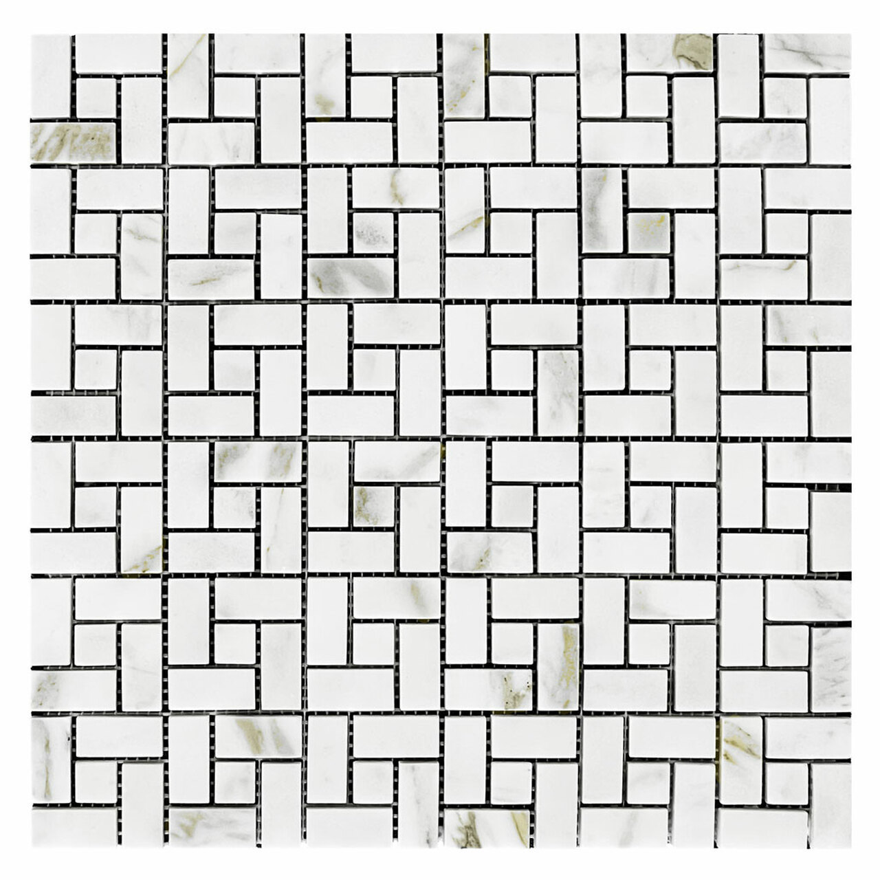 Calacatta Gold Target Pinwheel Mosaic Tile with Gol