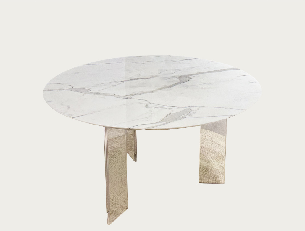 Modern Calacatta Marble Round Table