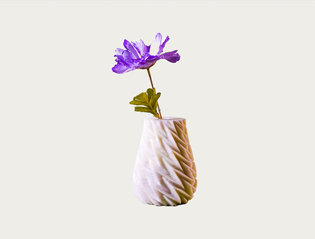 White Marble Small Vase - Pineapple Design for Home & Office