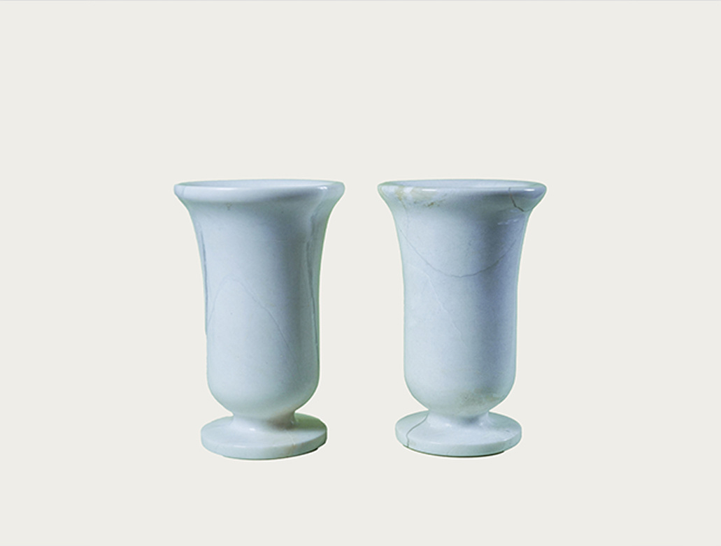 Hand-Carved White Fantasy Marble Vase Pair - Luxury Home Decor