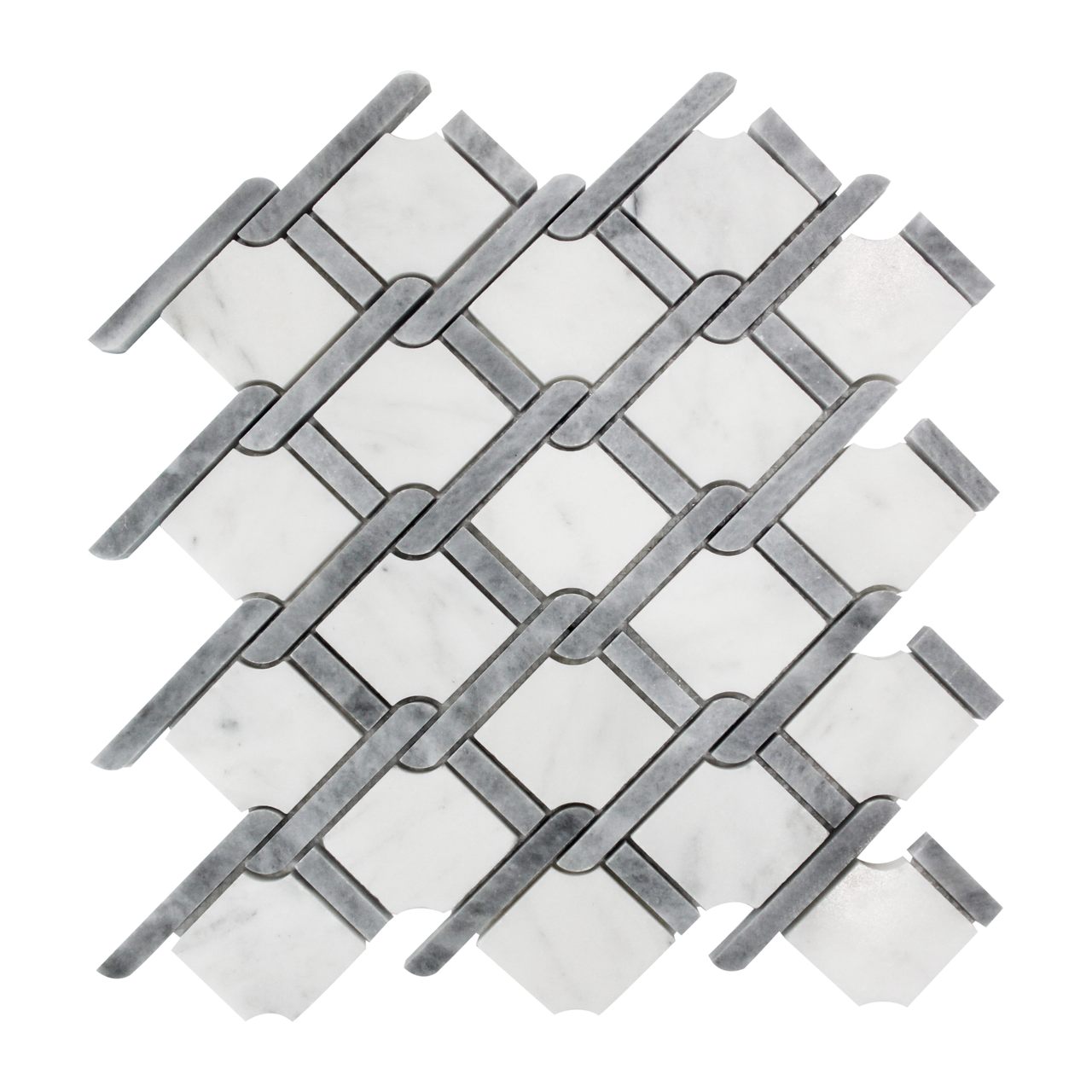 Carrara Marble Rope Design with Bardiglio Gray Mosa