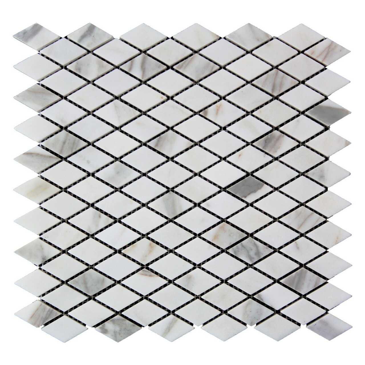 Calacatta Gold Diamond Mosaic Tile Honed