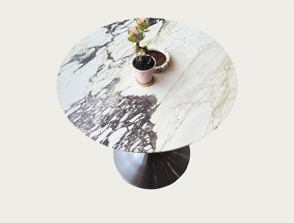 Calacatta Monet Marble-Top Pedestal Coffee Table