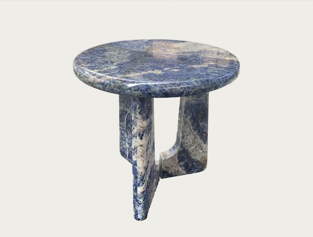 Artistic Blue Sodalite Round Accent Table