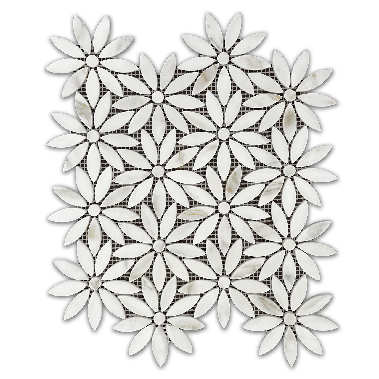 Calacatta with Calacatta Daisy Flower Waterjet Mosaic_yyth