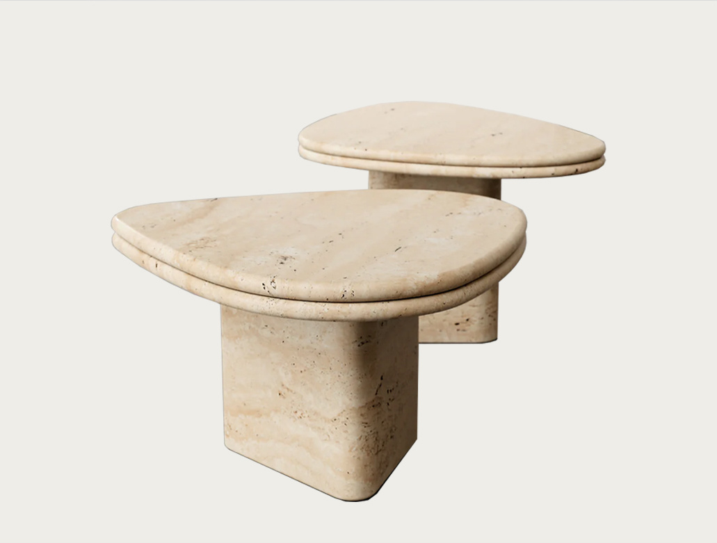 Travertine Bow Coffee Table