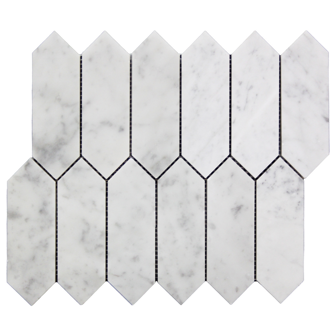 Bianca Carrara Marble Premium 2 x 8 Picket Mosaic