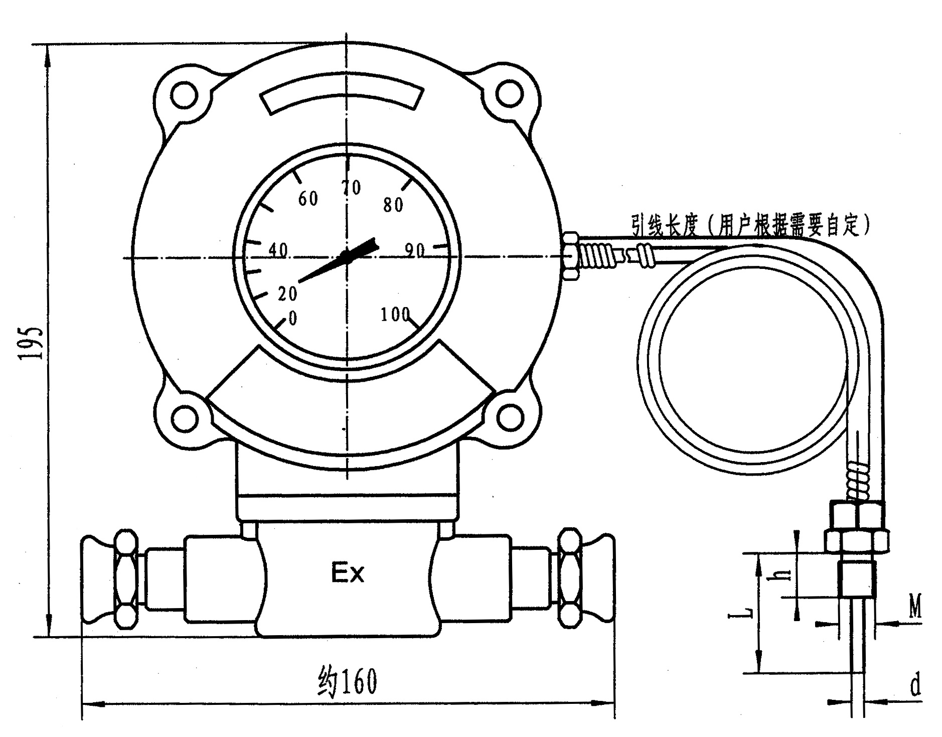  WTZ-286壓力式溫度計輸出電接點(diǎn)(上下限)測溫儀表