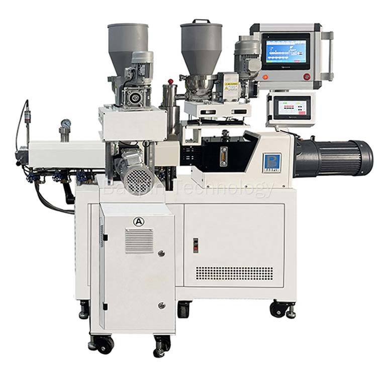 Twin screw extruder side feed vector feed