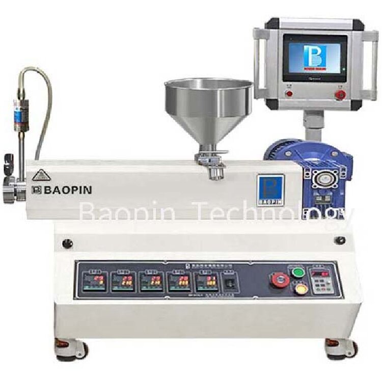 Single screw extruder for experiments PLC programmable table type