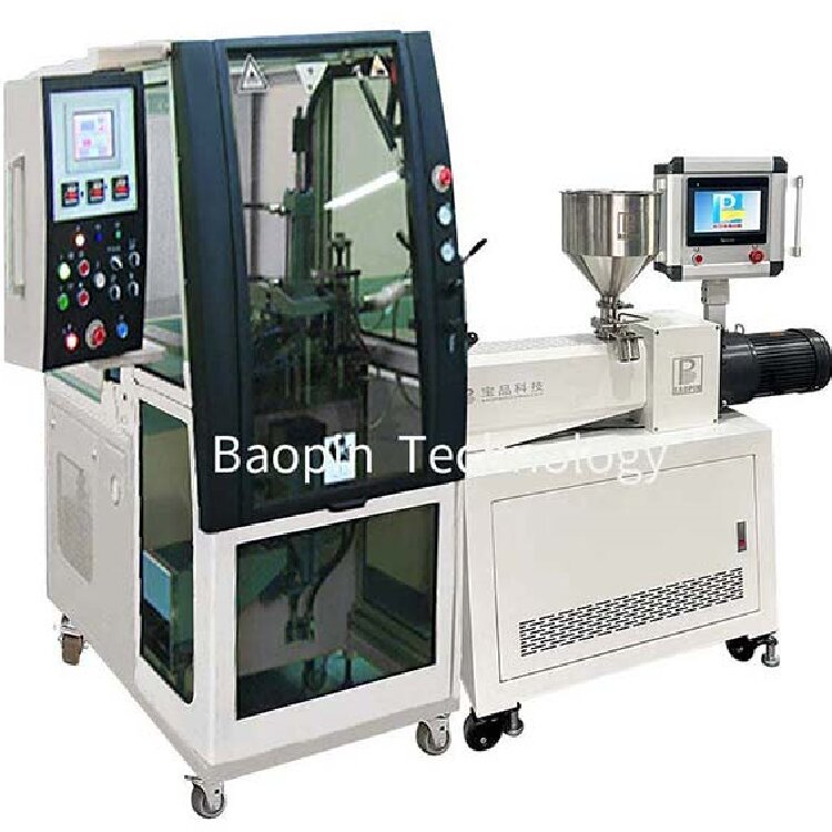 Experimental bottle blowing machine