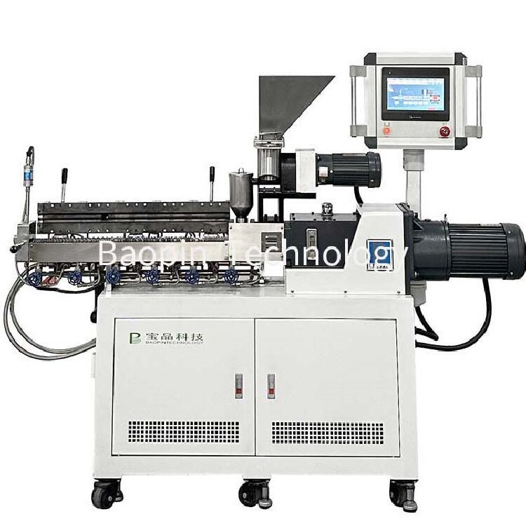 Twin screw extruder split PLC controlled