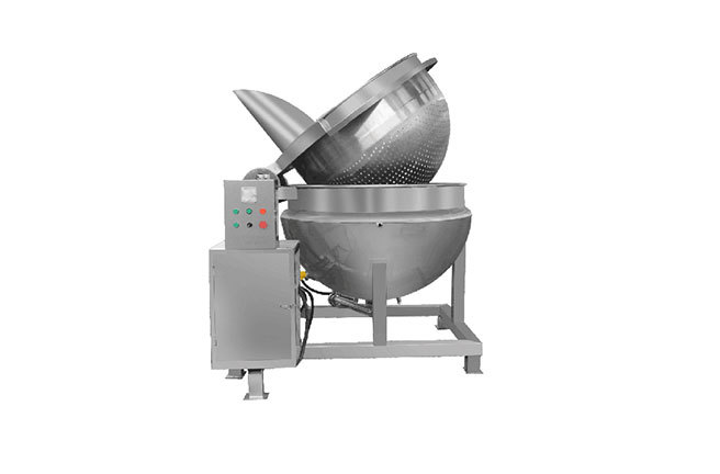Automatic turning basket cooking pot