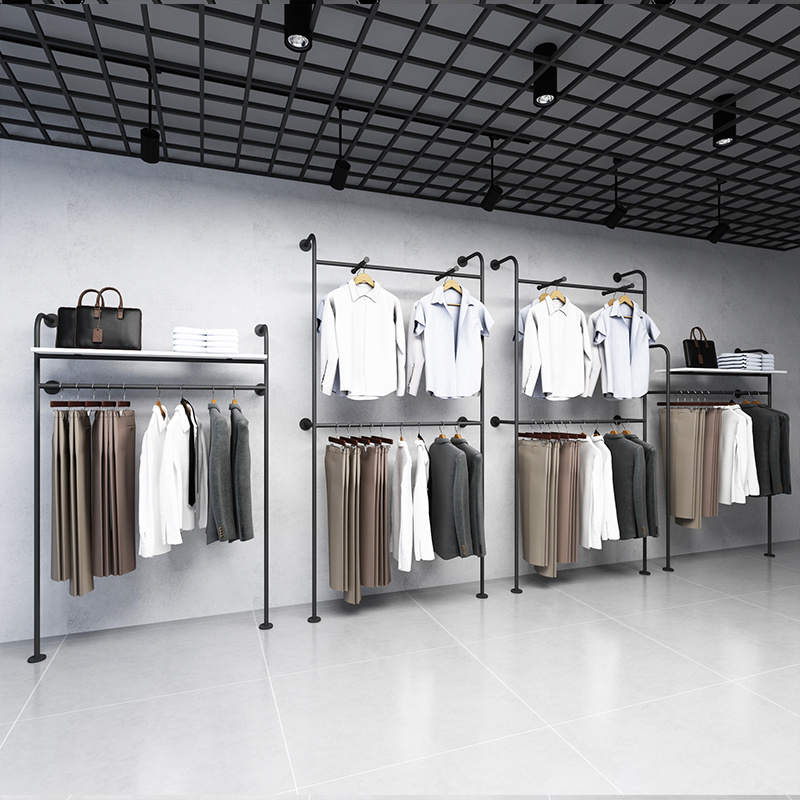 定制服装店服装展厅用不锈钢挂式展示架皮带展示架