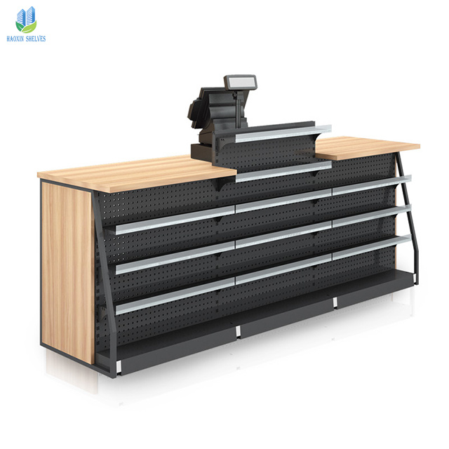 Custom new supermarket cash counter computer store counter design supermarket checkout