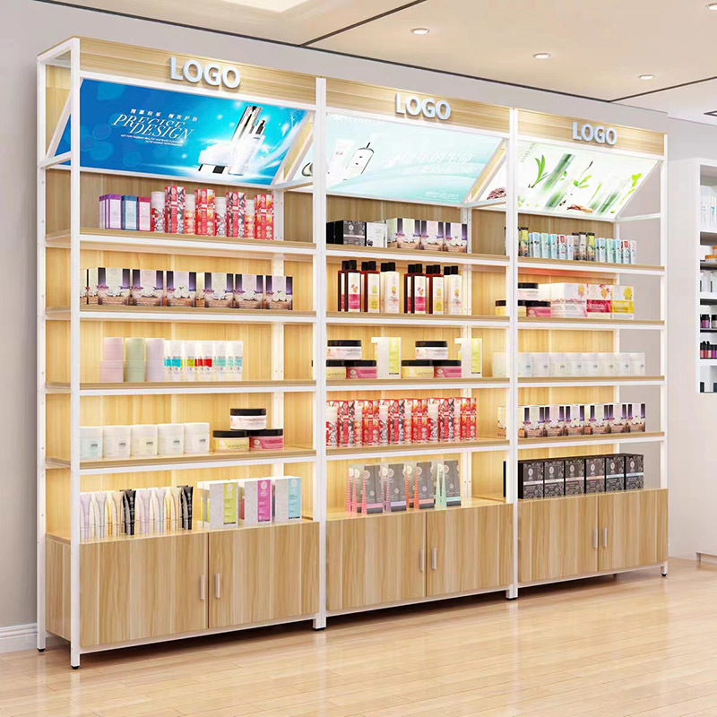 Factory custom shelves beauty salon skin care products showcase