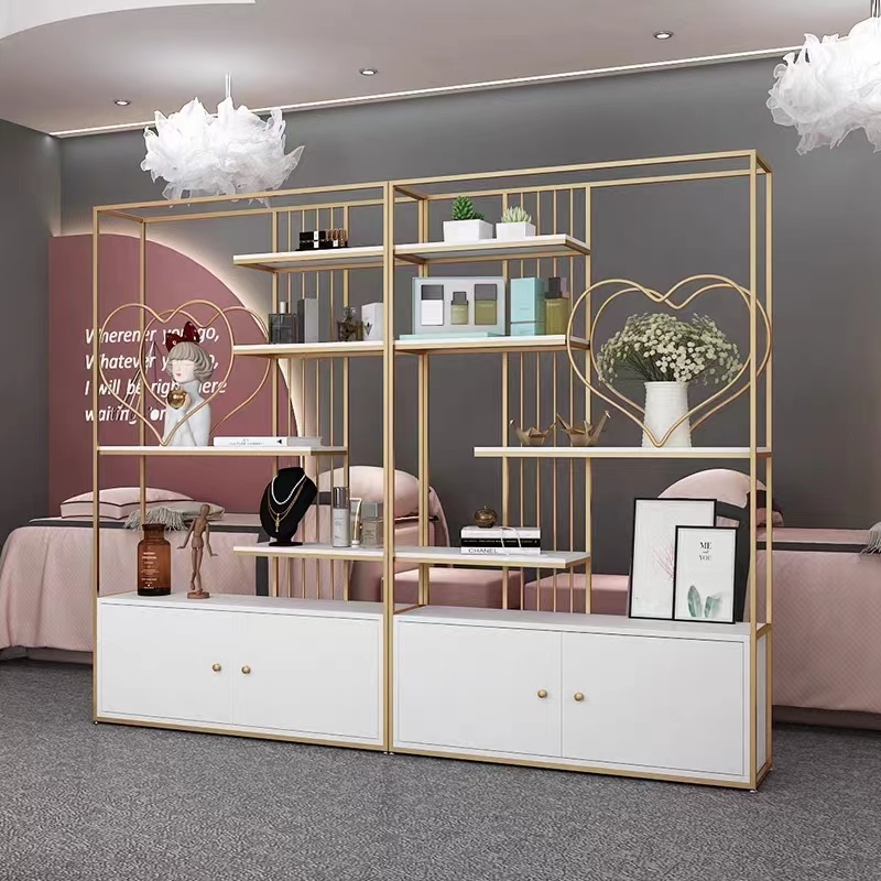 Modern showcase creative cosmetic wall cabinet showcases glass display with led
