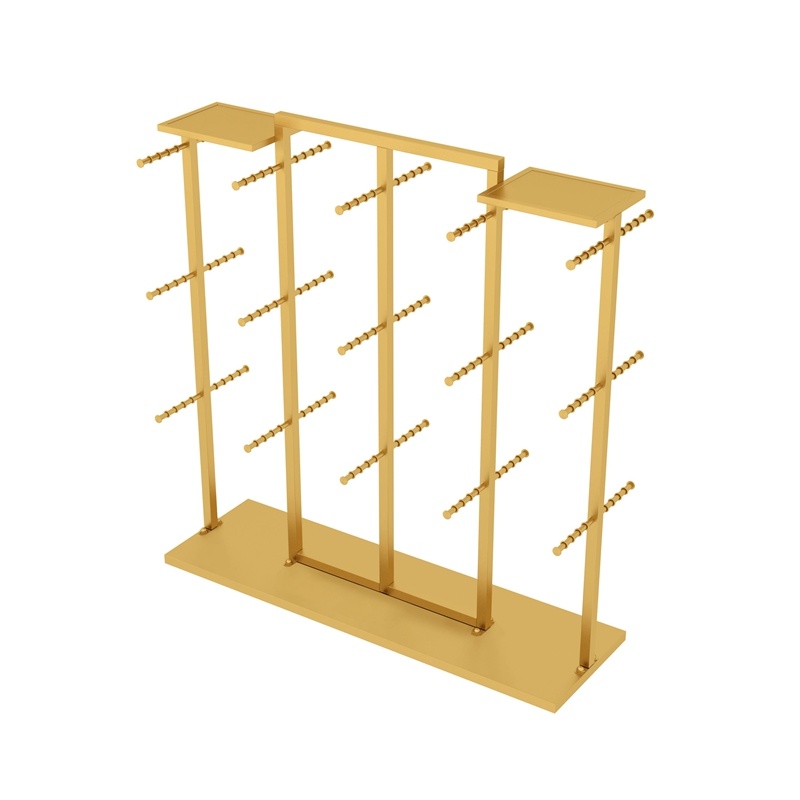 Floor-to-ceiling double-sided lingerie display rack