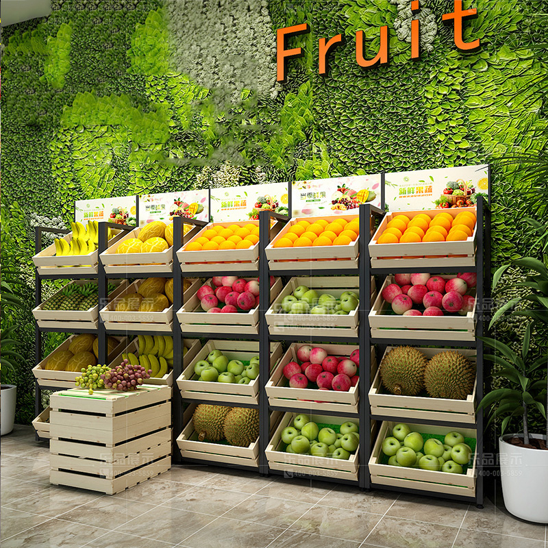 Multi-layer customizable supermarket shelf vegetable and fruit rack retail store shelf