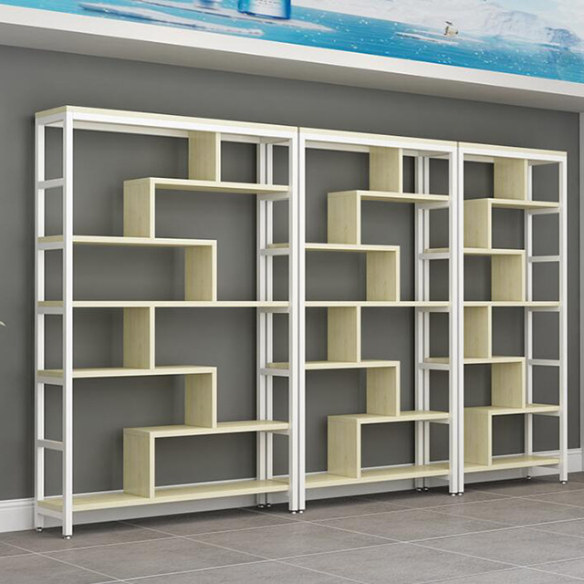 Shop display cabinet decoration design custom antique display cabinet wood