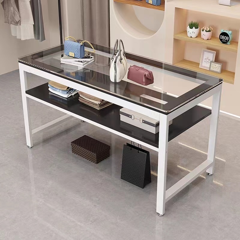 Clothing store glass display table for women's bags Nakashima display rack