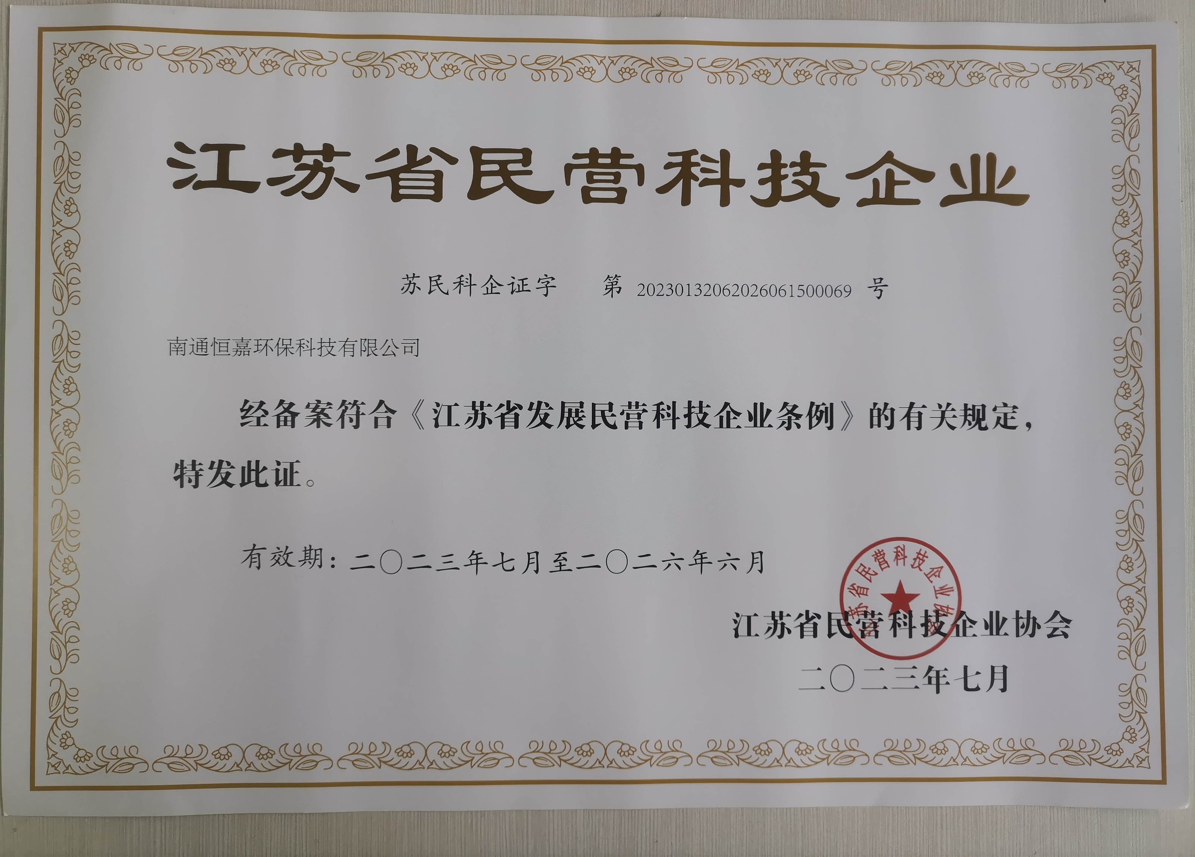 江蘇省民營科技企業