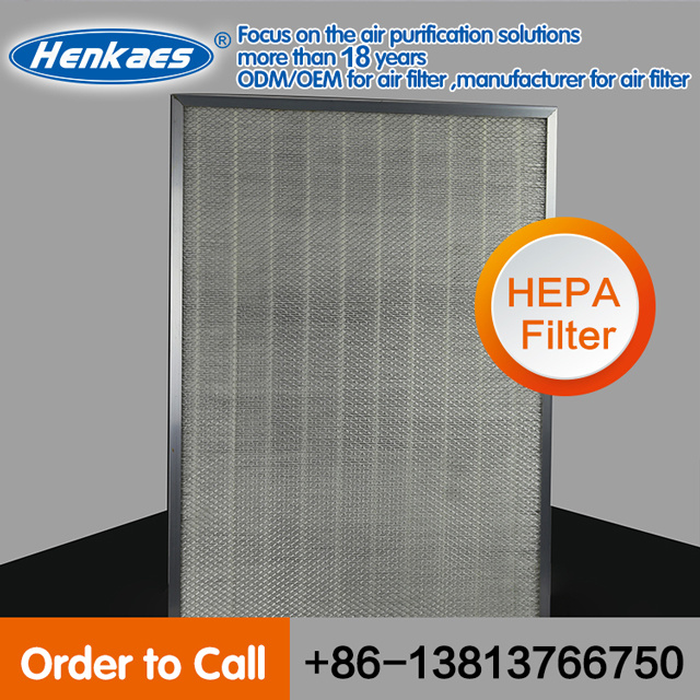 Mini-pleat air filter with AL flame
