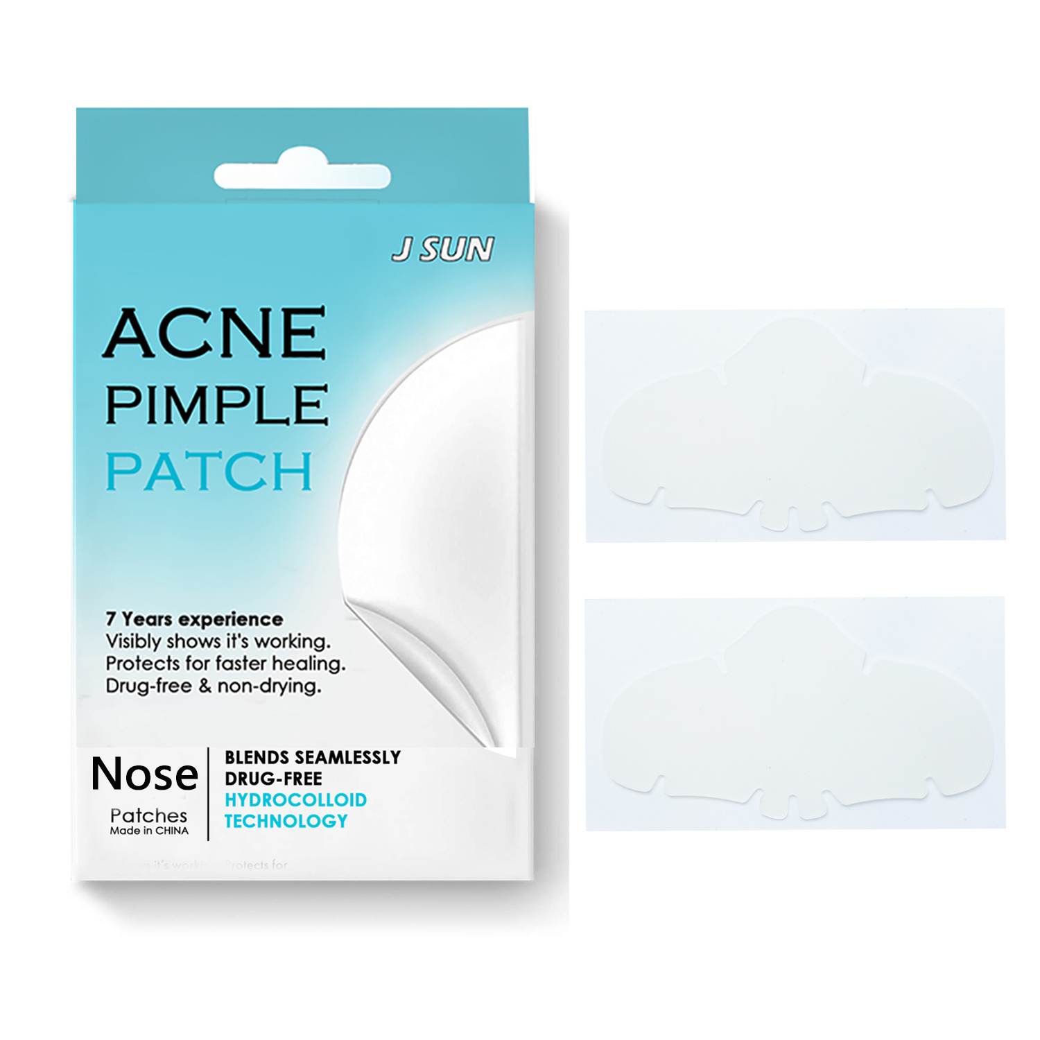 Nose shape hydrocolloid acne pimple patch,2 sheets /box
