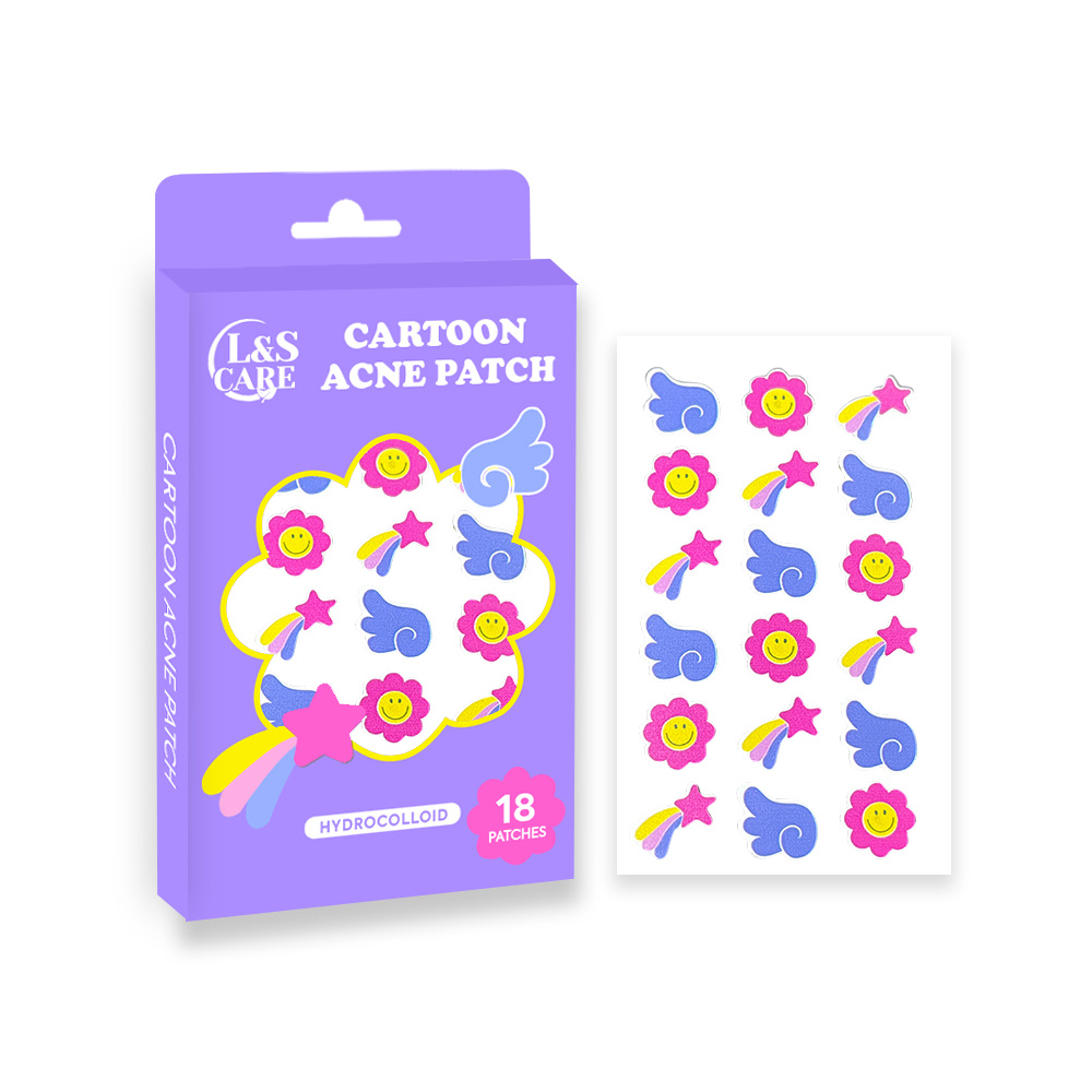 18Dots 12mm multi color multi shape Acne Pimple Patches wing+rainbow+smily face