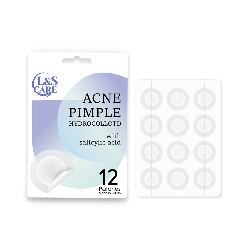 12 Dots 14mm Hydrocolloid Acne Pimple Patches with dotted line thin edge