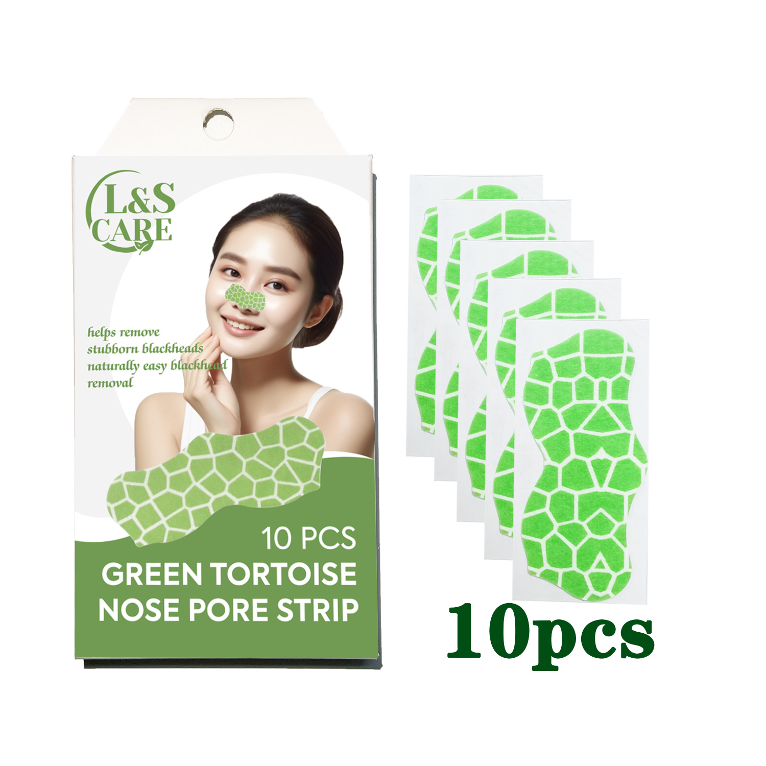 Green tortoise printing Blackhead Nose Pore Strips