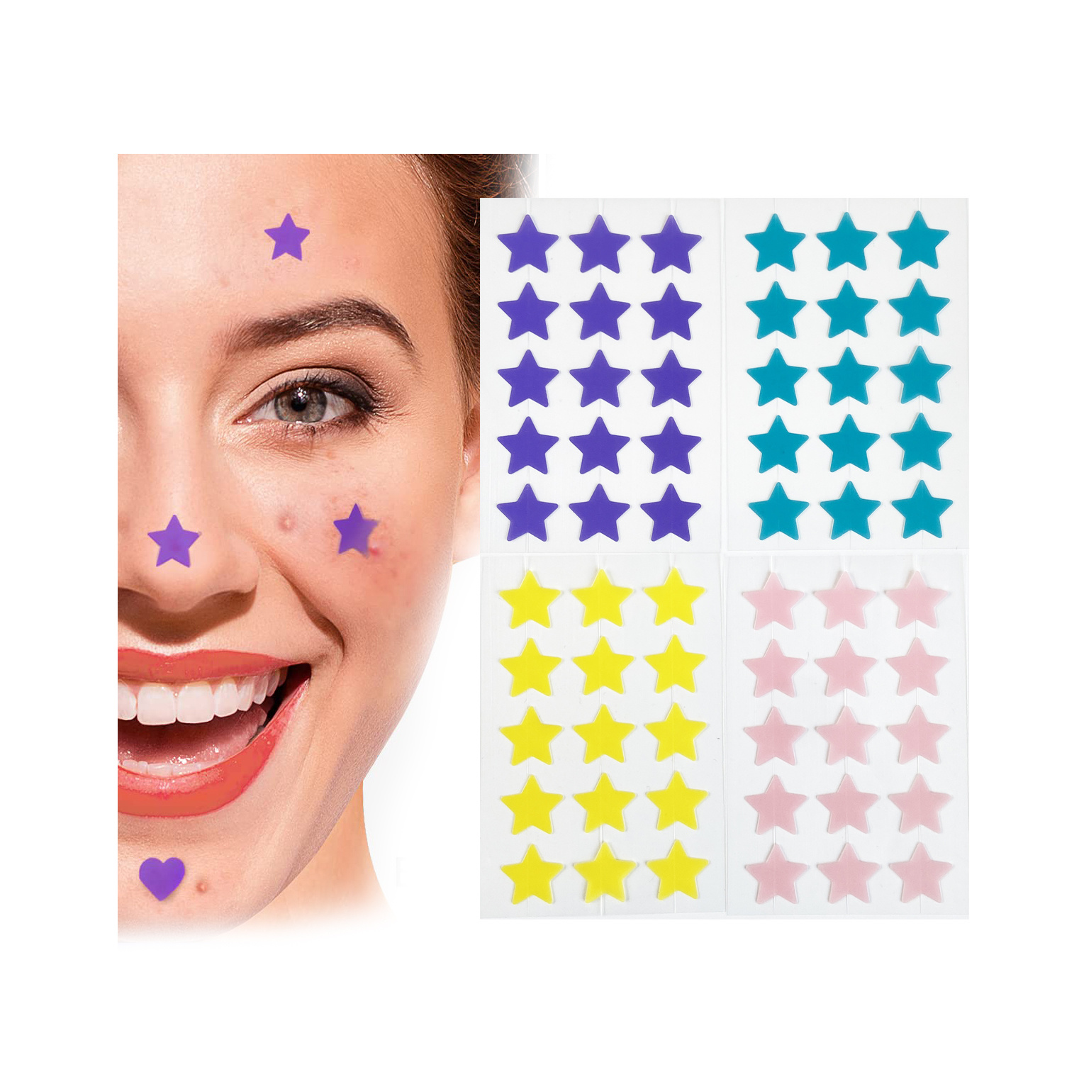 15 Dots 14mm 1 color printing star shape Acne Pimple Patches