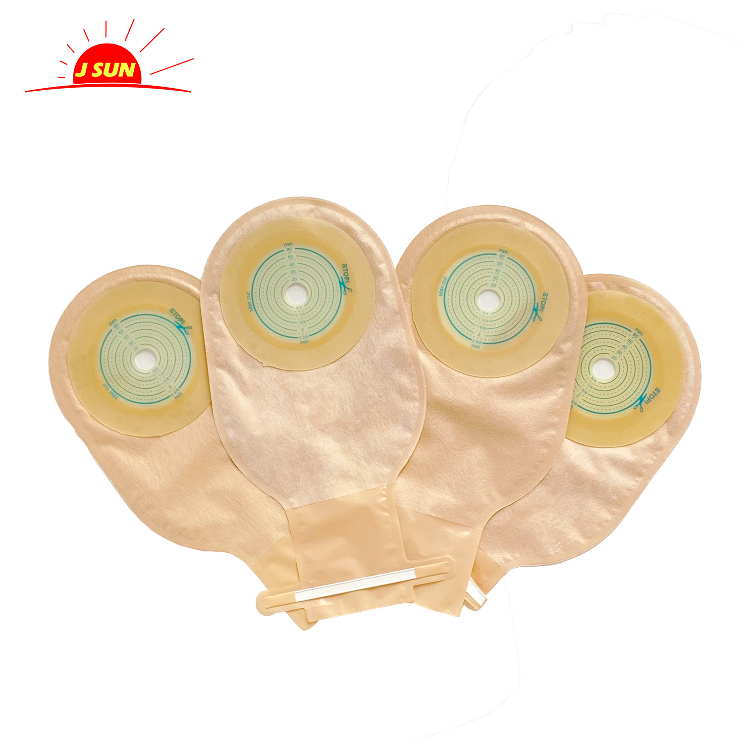Colostomy Bag, Ostomy Supplies, One Piece Drainable Pouches with Hook and Loop Closure 