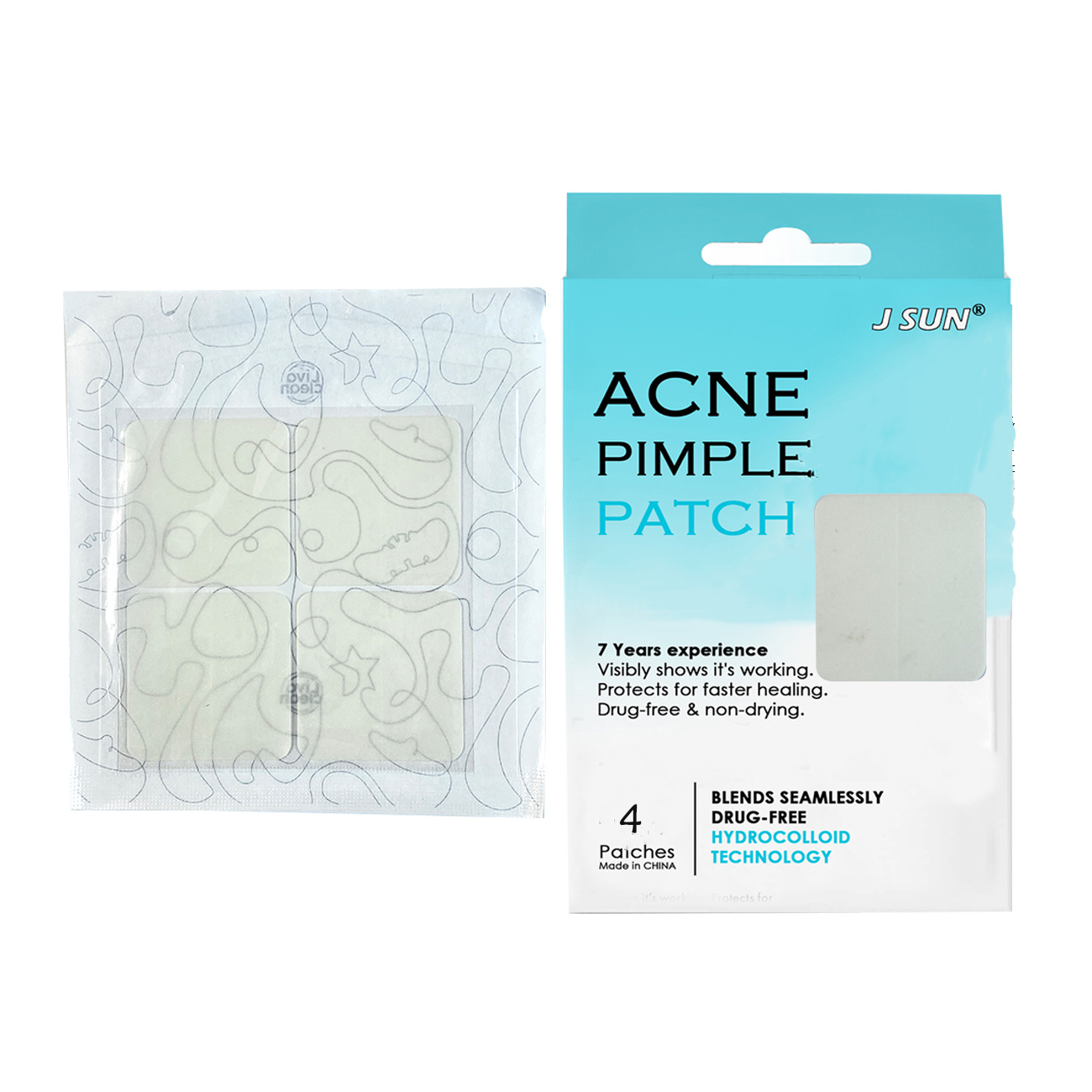 4 strips Rectangle acne pimple patch