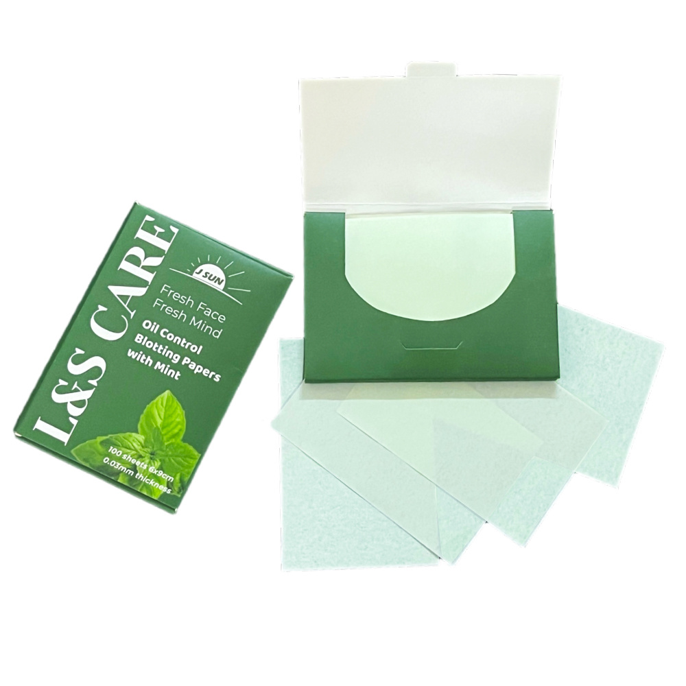 Oil blotting paper with mint fragrance
