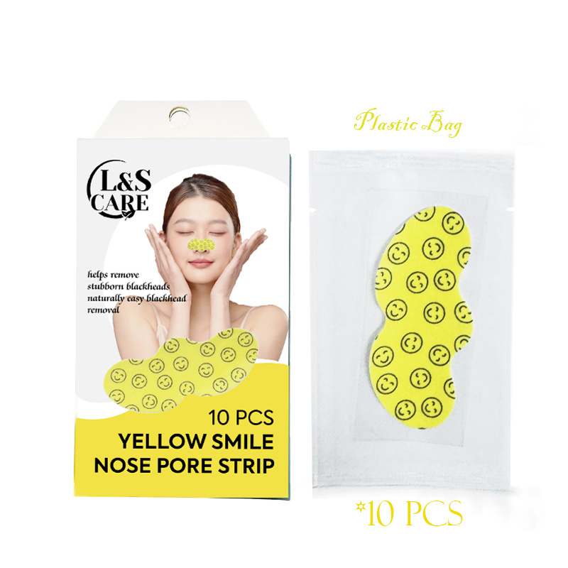 yellow smily face printing Blackhead removal Nose Pore Strips