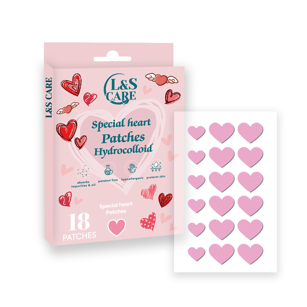 18 patches 8+ 12mm pink heart Acne Pimple Patches