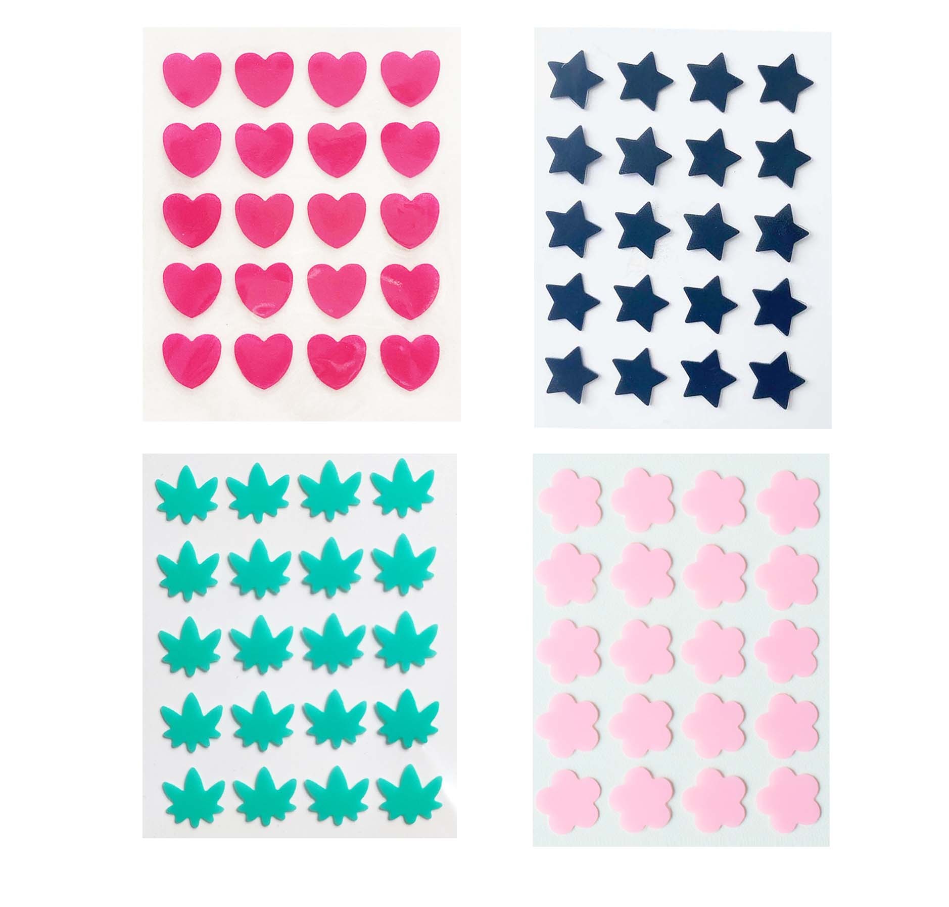 20 dots acne pimple patch with 1 color printing (heart flower leaf star shape)