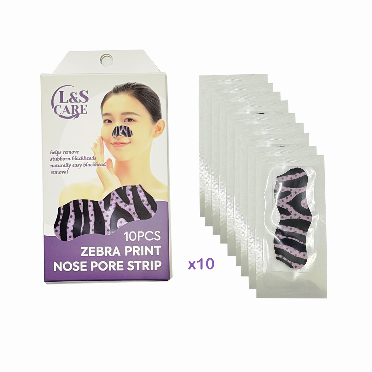 Purple zebra Blackhead removal Nose Pore Strips