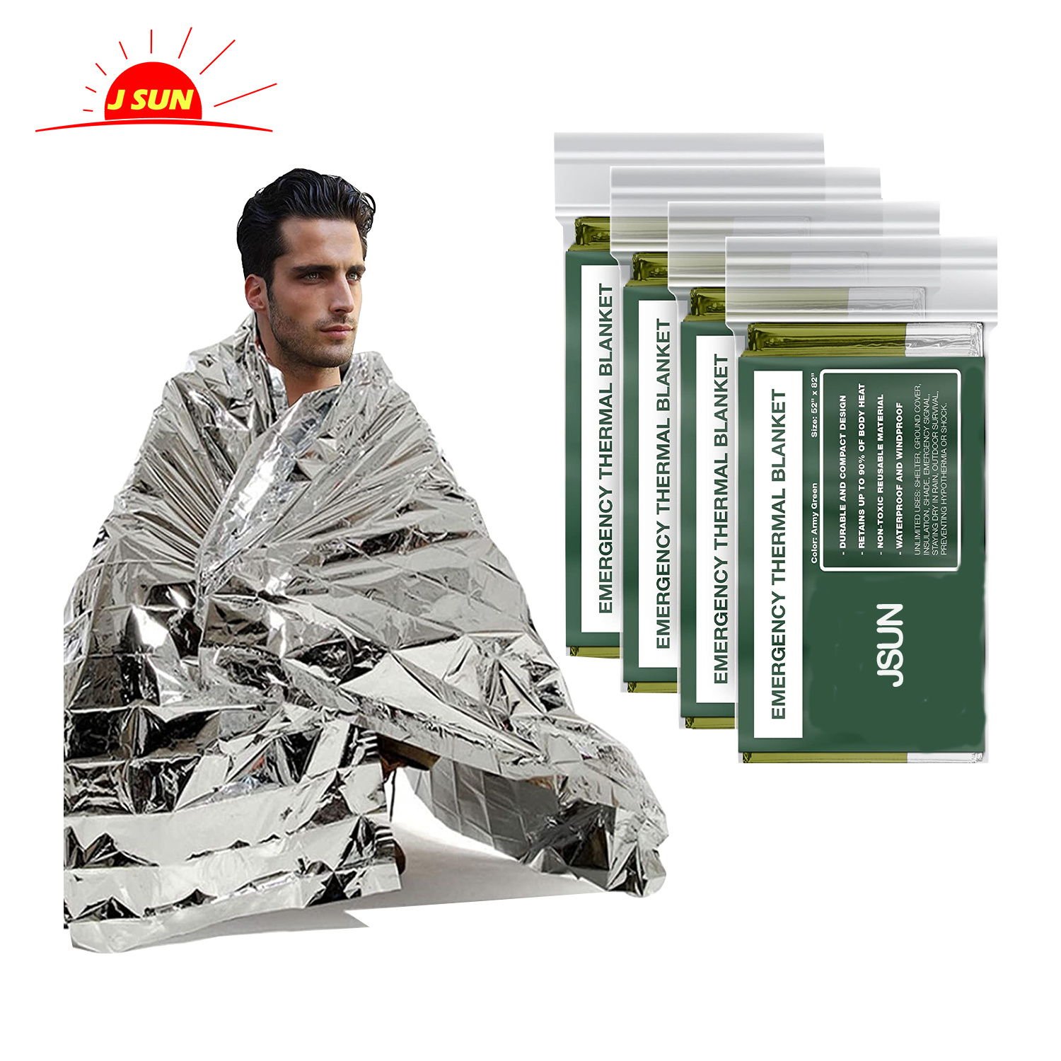 Emergency Mylar Thermal Blankets -Space emergency blanket reusable